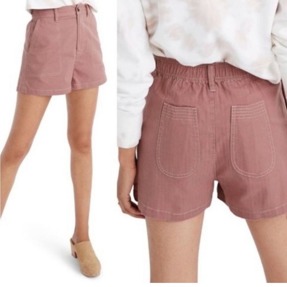 Madewell Faded Rosebud High Rise Camp Shorts XL